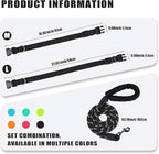 Nylon Dog Leash for Medium Large Dogs, 5-FTReflective Heavy Duty Leash with Comfortable Handle & Poop Bag Dispenser Ring, 1/2 Inch Wide, Secure Reinforcement for Walking (Black, L)