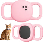 DDJ for Tile Life360 Sticker (2024) Tracker Cat Collar Case, 2-Pack Silicone Anti-Lost Protective Cover Tile Tracker Holder for Dog & Pet Collars, Ultra Durable, Easy Installation, Lightweight, Pink