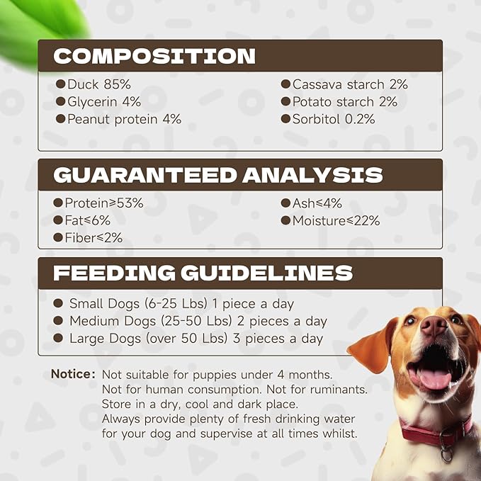 Duck Jerky Dog Treats, Real Duck Strips Dog Training Treats Soft Rawhide-Free Chews Healthy Snacks for Small Medium Large Breed 10.58oz
