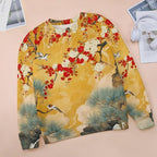 Womens Long Sleeve Tops Y2k Japanese Art Print Sweatshirts Fall Pullover for Women Crewneck Vintage Shirts Boho Tops