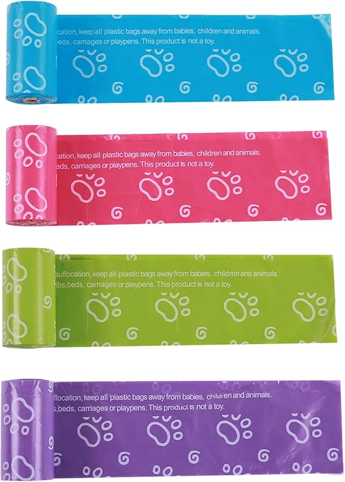 Fashion Dog Waste Bags 120 Count – Leak-Proof Poop Bags for Dogs and Cats, Durable Doggie Bags with Fun Blue Prints, Pet Waste Bags for Clean-Up. (Pack of 2)