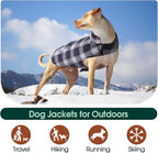 Kuoser Reversible Dog Jacket, Warm Winter Coat for Medium & Large Dogs, Warm Windproof Pet Cold Weather Clothes, Blue XL