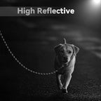 Nylon Dog Leash 6FT 10FT 20FT 30FT Diameter 2/5 Inch with Comfortable Silicone Handle Highly Reflective No Tangle for Medium Large Dogs Outside Walking Camping Backyard. (Black, 10FT * 2/5Inches)
