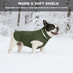 Dog Coat, Waterproof Winter Jacket, Warm Windproof Jacket, Reflective Adjustable Turtleneck Coats for Medium Dogs with Hook & Loop - Green - M