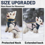 Dog Winter Coat for Small & Medium Dogs (Up to 31lb), Waterproof Dog Coat with Harness, Puppies Windproof Puppy Puffer Jacket, Snowsuit for Dachshund,Frenchie, Corgi (Paw Blue, Small)