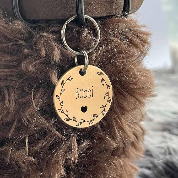 Cat Dog ID Tags Personalized 9 Corolla Styles Flower Wreath to Choose for Small Pets Collar Accessories Matt Stainless Steel Engraved Custom on Both Side