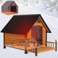 Dog House Outdoor, Chew-Proof Metal Frame Dog Kennel Shelter for Large Breeds,Weatherproof (Brown-H, Extra Large)