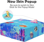 Migipaws MigiBox Cat Toy with PopSkin, Interactive Kitten Toy for Indoor Cats, Automatic Pop Out Feathers from 7 Holes Randomly, Pounce Mystery Under Cover to Stimulate Bored Furry, Rechargable