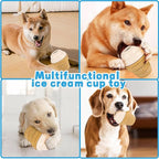 Interactive Dog Toys for Aggressive Chewers, Frozen Indestructible Chew Toy with Treat Dispenser & Chew Rings, Long-Lasting Mental Enrichment & Dental Chewing Toy for Medium Small Dogs