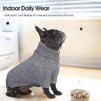 IECOii Dachshund Sweater,Turtleneck Dog Sweater for Small Medium Dogs Girl,Stretchy & Breathable,Warm Knitted Pullover Coat,High Neck Knitwear for Cold Weather Indoor & Outdoor Wear (Light Grey, M)