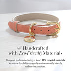 NINA WOOF Rio Vegan Leather Dog Collar - Padded Luxury Dog Collar with Adjustable Buckle - Collar for Dogs, Dog Collar for Small Dogs to Dog Collar for Large Dogs - Color Peach (Extra Small)