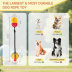 Interactive Dog Toys Tug of War,Dog Puzzle Toy Squeaky for Medium Small Breed Mental Stimulation,Indestructible Food Dispensing Dog Toy to Keep Busy,Red Yellow