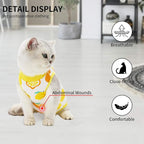 Cat Professional Surgical Recovery Suit,E-Collar Alternative for Cats Dogs,After Surgery Wear, Pajama Suit,Home Indoor Pets Clothing (L (8.5-11 Ibs), Lemon)
