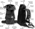 K9 Sport Sack Knavigate - X-Small, Midnight Black - Ideal for Dogs with 9-12” Back Length - Adjustable, Backpack-Style Carrier with Internal Frame & Padded Hip Belt
