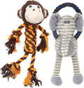 Rope Dog Toys to Keep Them Busy - Tug of War Dog Toys for Boredom Plush Interactive Squeaky Puppy Toys for Small Medium Large Dogs