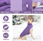 Malier Dog Winter Coat, Reversible Fleece Dog Cold Weather Coats, Windproof Warm Snow Puppy Jacket Vest Pet Clothes for Small Medium Large Dogs (Purple, X-Large)