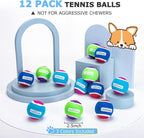 Nobleza Dog Tennis Balls 12 Pack, Durable Bouncy Floatable Squeaky Tennis Balls for Dogs for Fetch & Exercise, Training Interactive Natural Rubber Squeaky Dog Ball for Small Medium Dogs, 2.5in