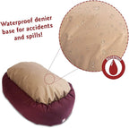 Majestic Pet 24 Inch Bagel Calming Dog Bed Washable – Cozy Soft Round Pet Bed with Spine Support for Dogs to Rest their Head - Fluffy Donut Puppy Bed 24x19x7 (Inch) - Small – Burgundy
