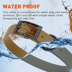 Dogline Biothane Waterproof Dog Collar Strong Coated Nylon Webbing with Black Hardware Odor- Proof for Easy Care Easy to Clean High Performance Fits Small Medium or Large Dogs, Coyote Brown