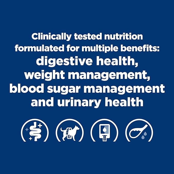 Hill's Prescription Diet w/d Multi-Benefit Digestive/Weight/Glucose/Urinary Management Vegetable & Chicken Stew Wet Dog Food, Veterinary Diet, 12.5 oz. Cans, 12-Pack