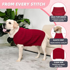 2 Pack Dog Sweaters for Big Dogs Turtleneck Pullover Cable Knit Large Size Stretch Clothes Pitbull Labrador Bulldog Doberman Boy Girl Pets Winter Clothes (XL, Pink & Red)