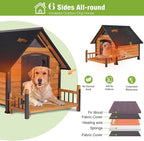 GUTINNEEN Large Heated Dog House Outdoor Insulated Weatherproof Dog Kennel with Heated Pad, Insulated All-Round Thermal Liner, Chew-Proof Strong Iron Frame Dog House for Dogs (Winter-Ready)