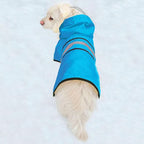 Dog Raincoat Waterproof Reflective Slicker - Lightweight Breathable Hooded Poncho Rain Coat Jacket with Adjustable Belly Strap and Leash Hole for Small Medium Large Dogs (Medium, Blue)