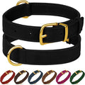 Leather Dog Collar - Heavy Duty Adjustable Soft Padded Pet Collars for Small Medium Large Dogs Breed - Black Green Brown Pink Red Blue (Black, L, 15"-19" Neck Fit)
