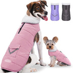 iBuddy Dog Winter Coats with Fleece Vest,Waterproof Warm Dog Snow Jacket Windproof, Reflective Adjustable Pet Dogs Cold Winter Coat for Dogs Girl Boy