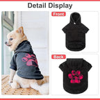 KOOLTAIL Plaid Dog Hoodie Pet Clothes Sweater with Hat and Pocket for Small Medium Large Size Dogs, Soft Winter Warm Dog Cold Weather Coat, Fleece Fall Dog Hooded Sweatshirt for Puppy Cats, Black XXL