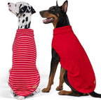 KYEESE 2Pack Dog Sweater Warm Dog Sweaters for Medium Dogs Girl Turtleneck Pet Coat Warm Lightweight Dogs Clothes Soft Pets Fleece Sweater Comfy Sleeveless Doggie Sweatshirt Red,2XL