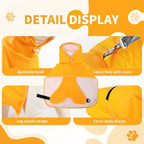 Dog Raincoat, Waterproof Windproof Dog Rain Jacket with Hood, Rain Coat with Leash Hole, Adjustable Raincoat Poncho for Small Medium Large Dogs Outdoor (Yellow, Medium)