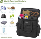WOLT Dog Travel Bag Dog Bag for Traveling and Supplies with 2 Collapsible Bowls, 2 Food Containers, 1 Place Mat, Black