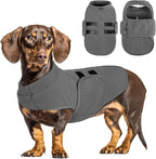 Queenmore Small Dog Sweaters, Soft Fleece Vest Pullover Dog Jacket with Leash Hole, Warm Winter Dogs Clothes Cold Weather Doggy Dachshund Sweater for Small Dogs Cats Boy or Girl (Grey, XS)