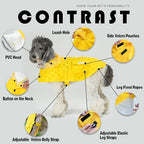 Dog Raincoat,Waterproof Rain Poncho with Hoodie, High Reflective Adjustable Pet Rain Jacket with Leash Hole for Small Medium and Large Dogs (Yellow(Water-Reactive Hydrochromic), Medium: 13-22lbs)