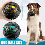 Honoson 2 Pcs Dog Ball for Aggressive Chewers, Indestructible Interactive Dog Toy with Squeaky Giggle, Elastic Rubber Wobble Chew Toy for Small Medium Large Dogs, Teeth Cleaning