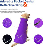 Dog Coat, Waterproof Dog Winter Jacket with Pocket, Reflective Adjustable Pet Snow Vest, Warm Cozy Fleece Sweater for Small Medium Extra Large Dogs - Purple, M