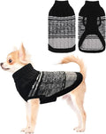 Mihachi Soft Warm Dog & Cat Pullover - Women's & Men's Pet Dogs & Cats Sweater Shirt, Cold Weather Turtleneck with Leash Hole, Black XS