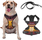 Custom Dog Harness with Reflective Stripes Personalized Name and Number Dog Vest Harness with Pet Traction Rope for Small Medium Large Dog