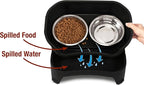 Neater Feeder Express Mess Proof Dog Bowls Elevated for Medium to Large Sized Breed, No Spill Raised Dog Food Bowl Stand, Stainless Steel Food and Water Bowl Set, Pet Dish Feeding Station, Black