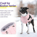 SUNFURA Dog Coat, XXXL Dog Jacket Winter with Harness Built in, Waterproof Pet Snow Jacket with Furry Collar for Chilly Day, Reflective Fleece Snowsuit for Extra Large Dogs, Pink 3XL