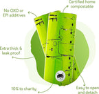 Certified Home Compostable Cat Litter Bags For Poop - 10% to Charity - Cornstarch-Based - For Cleaning Up Litter Trays - NF T51-800 Compliant - 60 Extra Large Disposable Bags