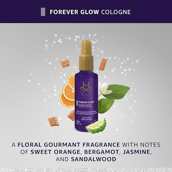 Hydra Groomers’ Forever Glow Cologne, Cat and Dog Cologne and Grooming Spray, 4.4 fl. oz.
