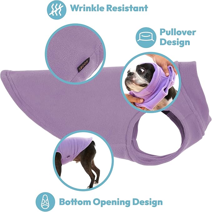 Gooby - Stretch Fleece Vest, Pullover Fleece Vest Jacket Sweater for Dogs, Steel Blue, 3X-Large