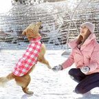 Malier Dog Winter Coat, Classic Plaid Fleece Dog Cold Weather Coats Dog Jacket with Pocket, Windprood Warm Dog Coat Vest Winter Pet Clothes Apparel for Small Medium Large Dogs (Pink, X-Large)
