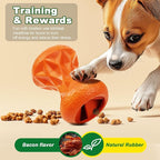 Dog Toys for Large Dogs – Durable Rubber Chew Toy for Aggressive Chewers,Interactive Treat Dispensing Puzzle Ball,Enrichment Dog Toy for Mental Stimulation,Slow Feeder & Boredom Relief,Bacon Gift