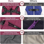 Warm Winter Coat, Fashion Sports Jacket with Built-in Harness, Reflective & Adjustable Comfortable Pet Vest, Waterproof Windproof Dog Apparel for Small Dogs (Purple)