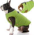 Gooby Padded Vest Dog Jacket - Solid Green, X-Small - Warm Zip Up Vest Fleece Jacket with Dual D Ring Leash Water Resistant for Small to Medium Dogs