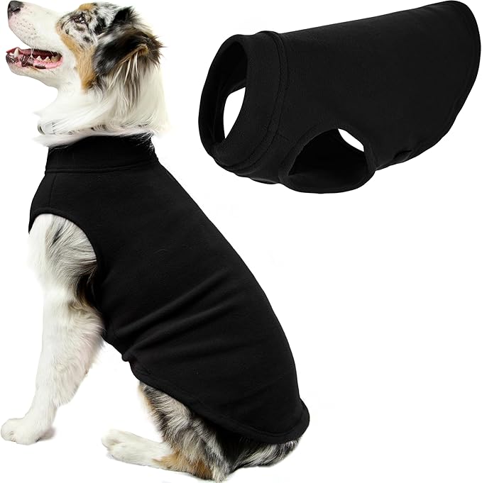 Gooby - Stretch Fleece Vest, Pullover Fleece Vest Jacket Sweater for Dogs, Black, 4X-Large