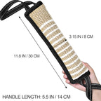 ToLanbbt Dog Tug Toy Bite Jute Pillow Pull Toy with 2 Strong Handles Perfect for Tug of War, Puppy Interactive Play, Tear Resistant Bite Training for Small Medium Large Dogs(Black-Line)